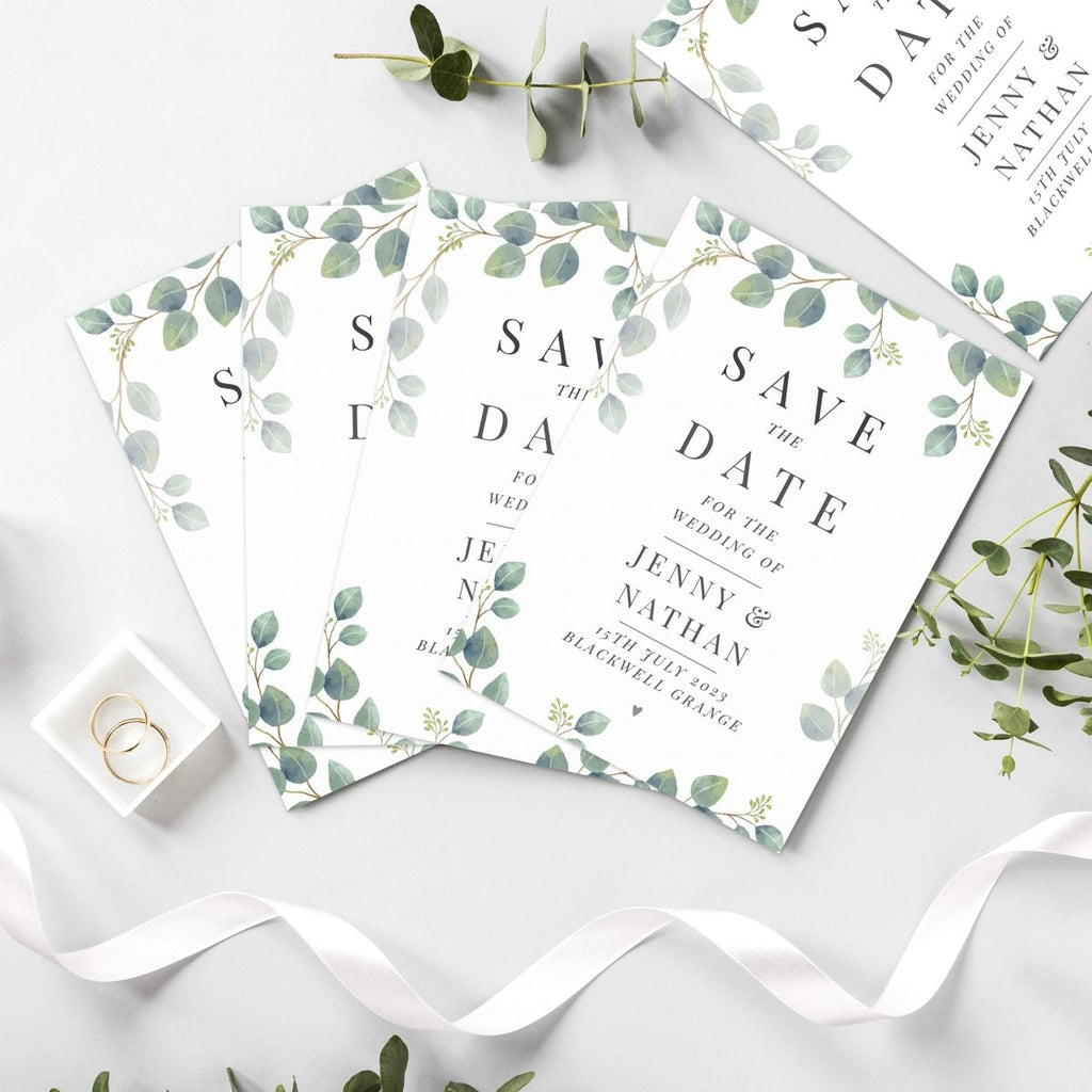 Personalised Botanical Wedding Save The Dates Pack Of 36