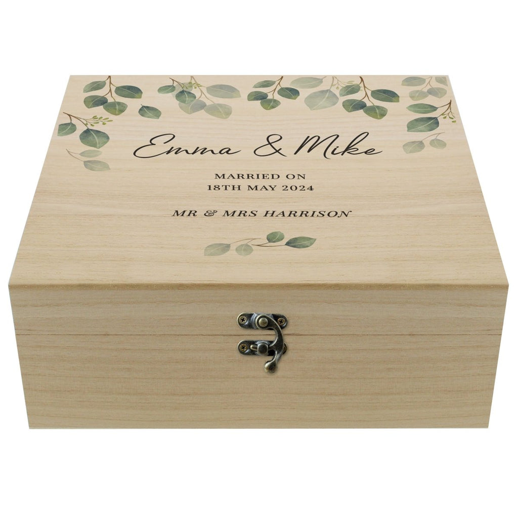 Personalised Botanical Wooden Keepsake Box