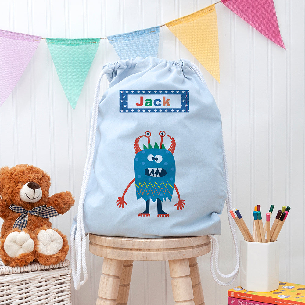 Personalised Personalised Boy's Little Monster PE Kit Bag