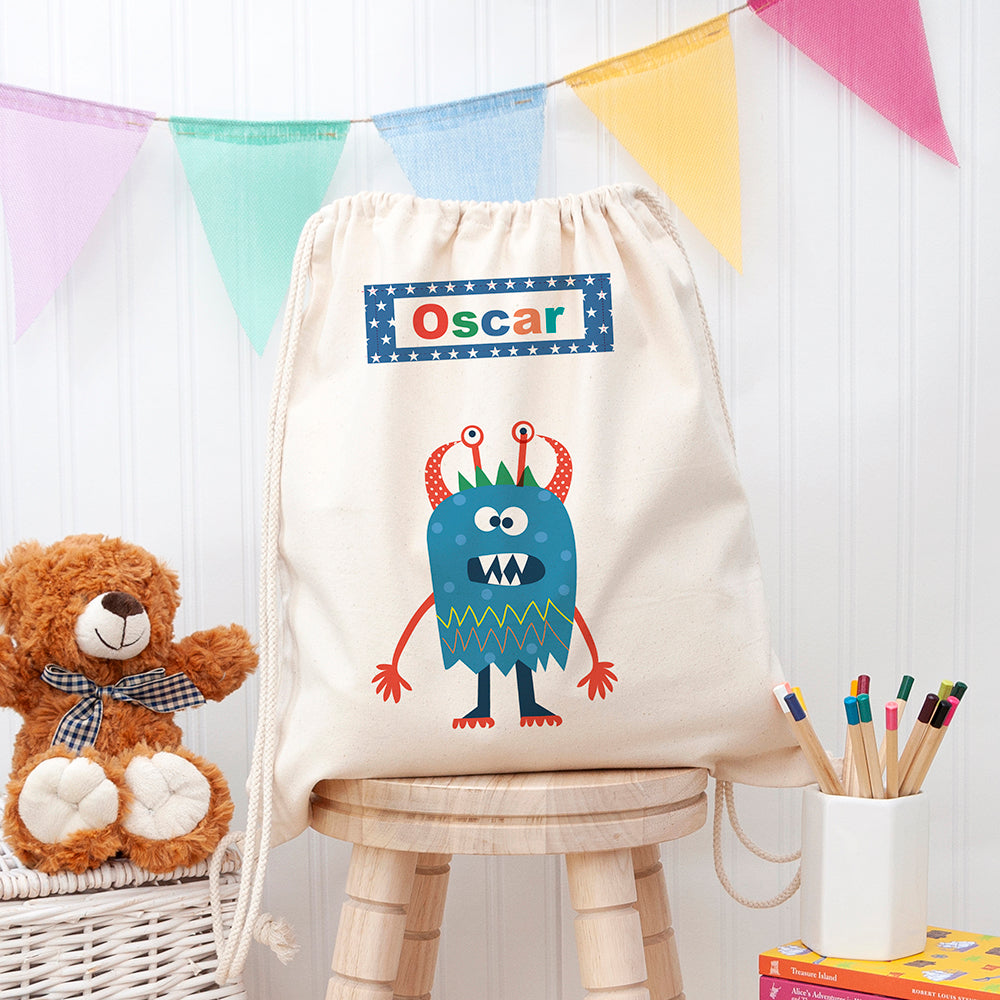 Personalised Personalised Boy's Little Monster PE Kit Bag
