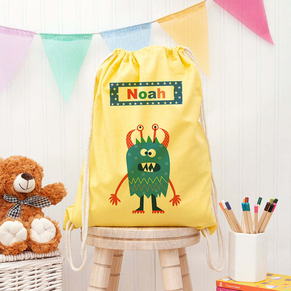 Personalised Personalised Boy's Little Monster PE Kit Bag