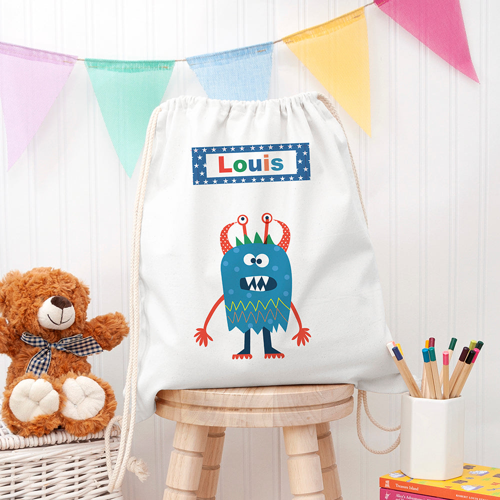 Personalised Personalised Boy's Little Monster PE Kit Bag