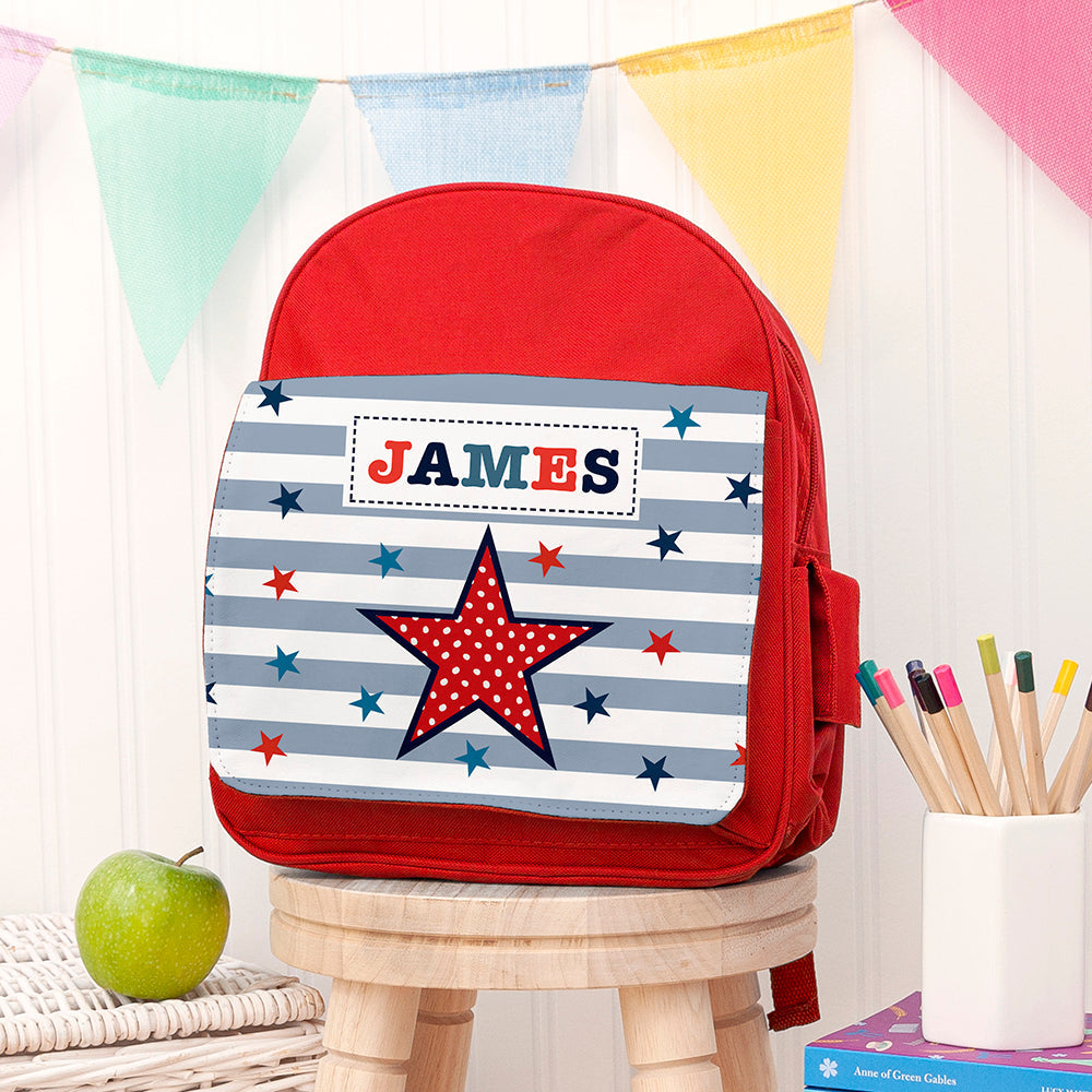 Personalised Personalised Boy's Red Mini Rucksack