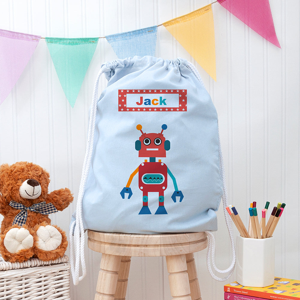 Personalised Personalised Boy's Robot PE Kit Bag