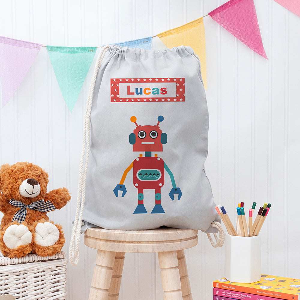 Personalised Personalised Boy's Robot PE Kit Bag