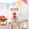Personalised Personalised Boy's Robot PE Kit Bag