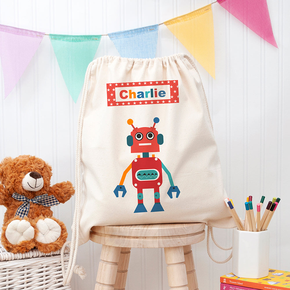 Personalised Personalised Boy's Robot PE Kit Bag