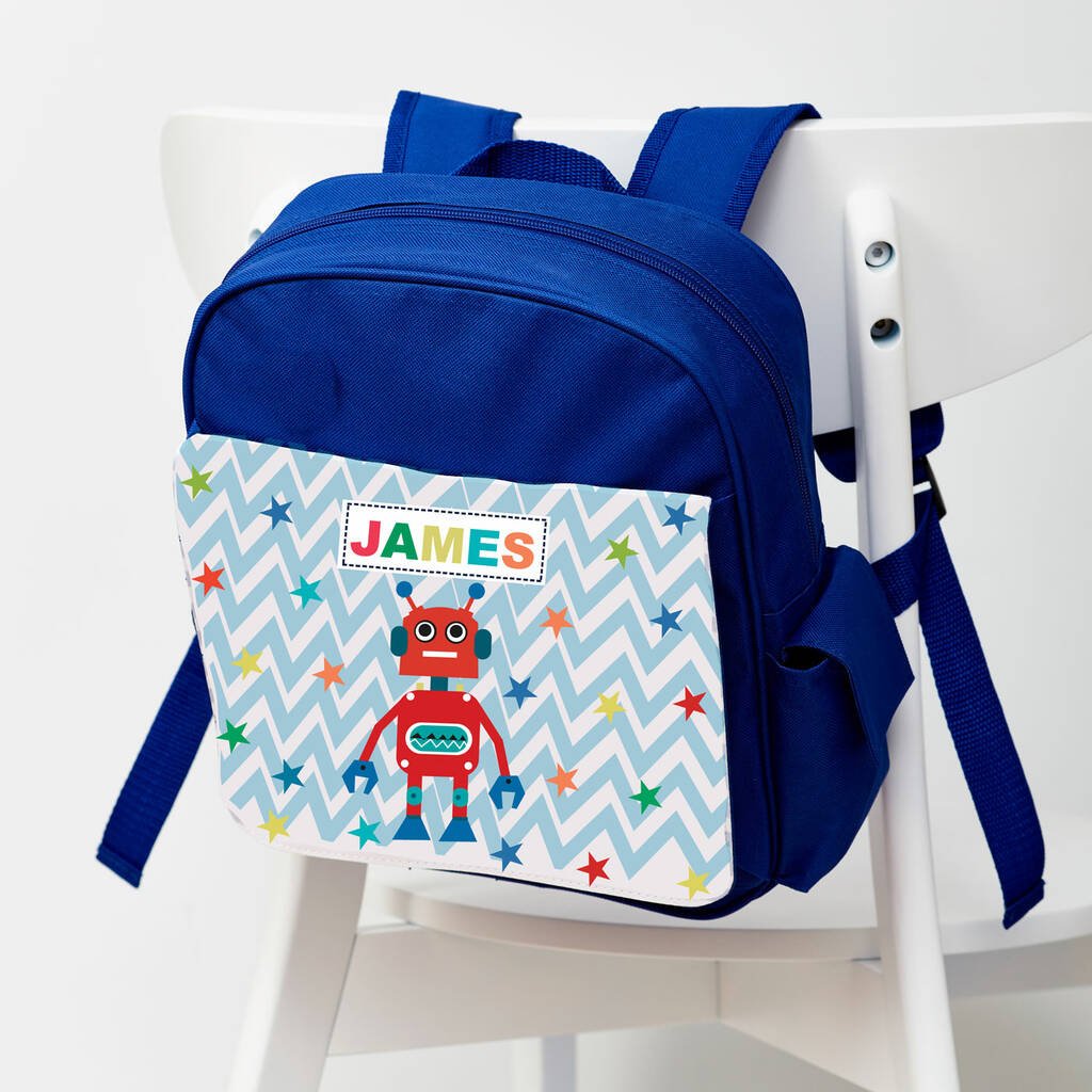 Personalised Personalised Boy's Robot Rucksack
