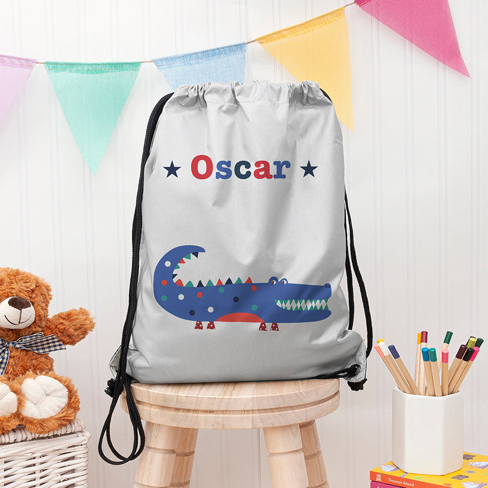 Personalised Personalised Boy's Silver Waterproof Swim Bag