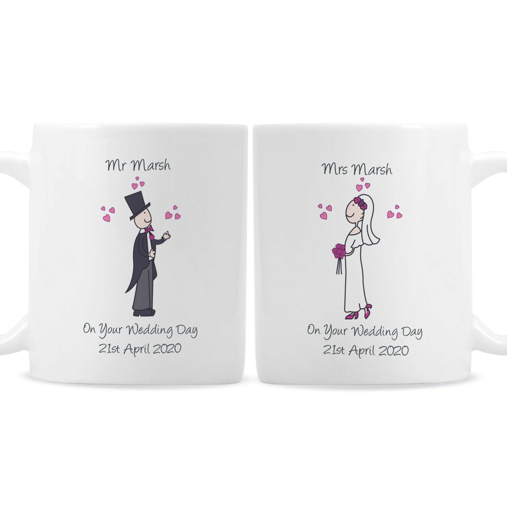 Personalised Bride & Groom Mug Set