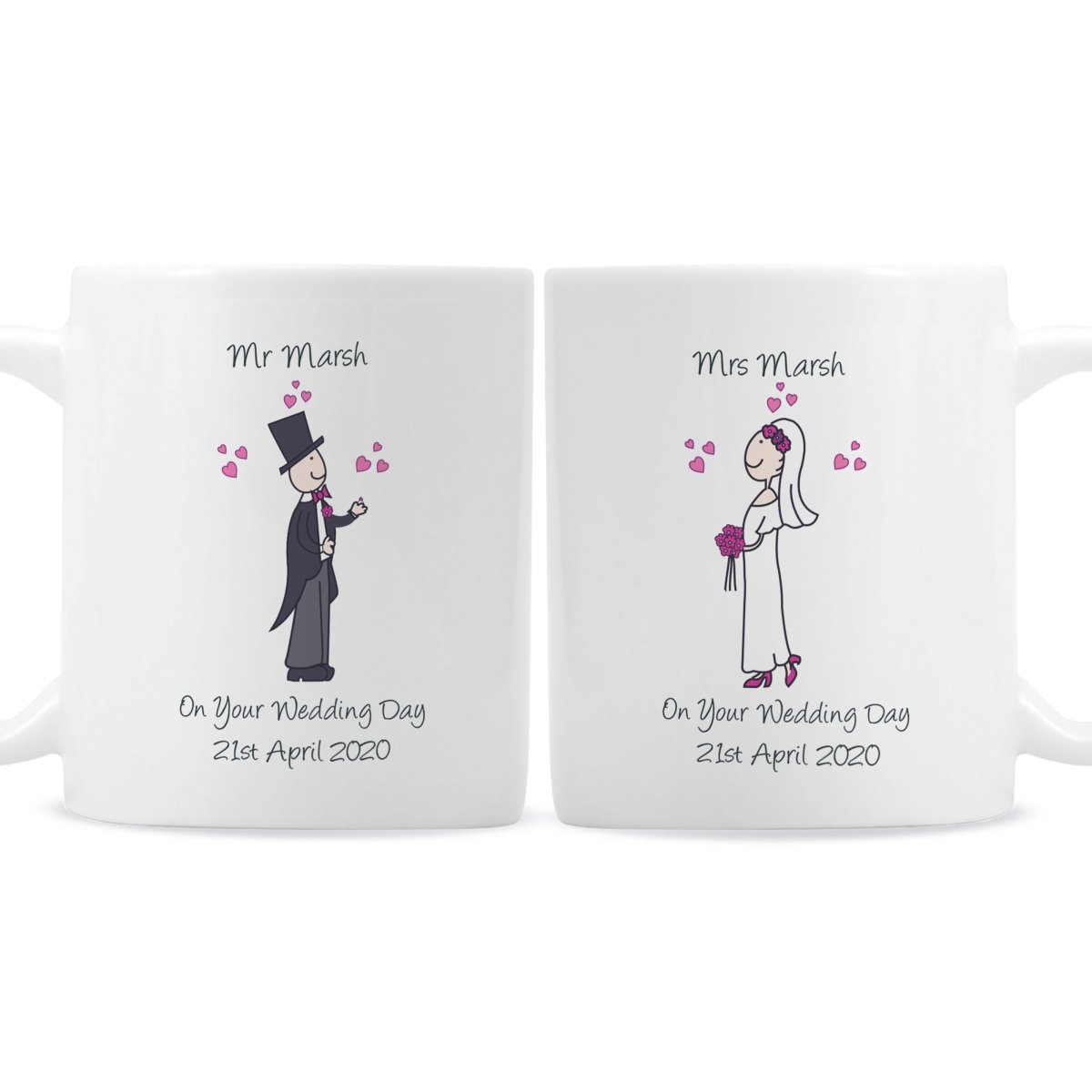 Personalised Bride & Groom Mug Set