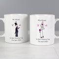Personalised Bride & Groom Mug Set