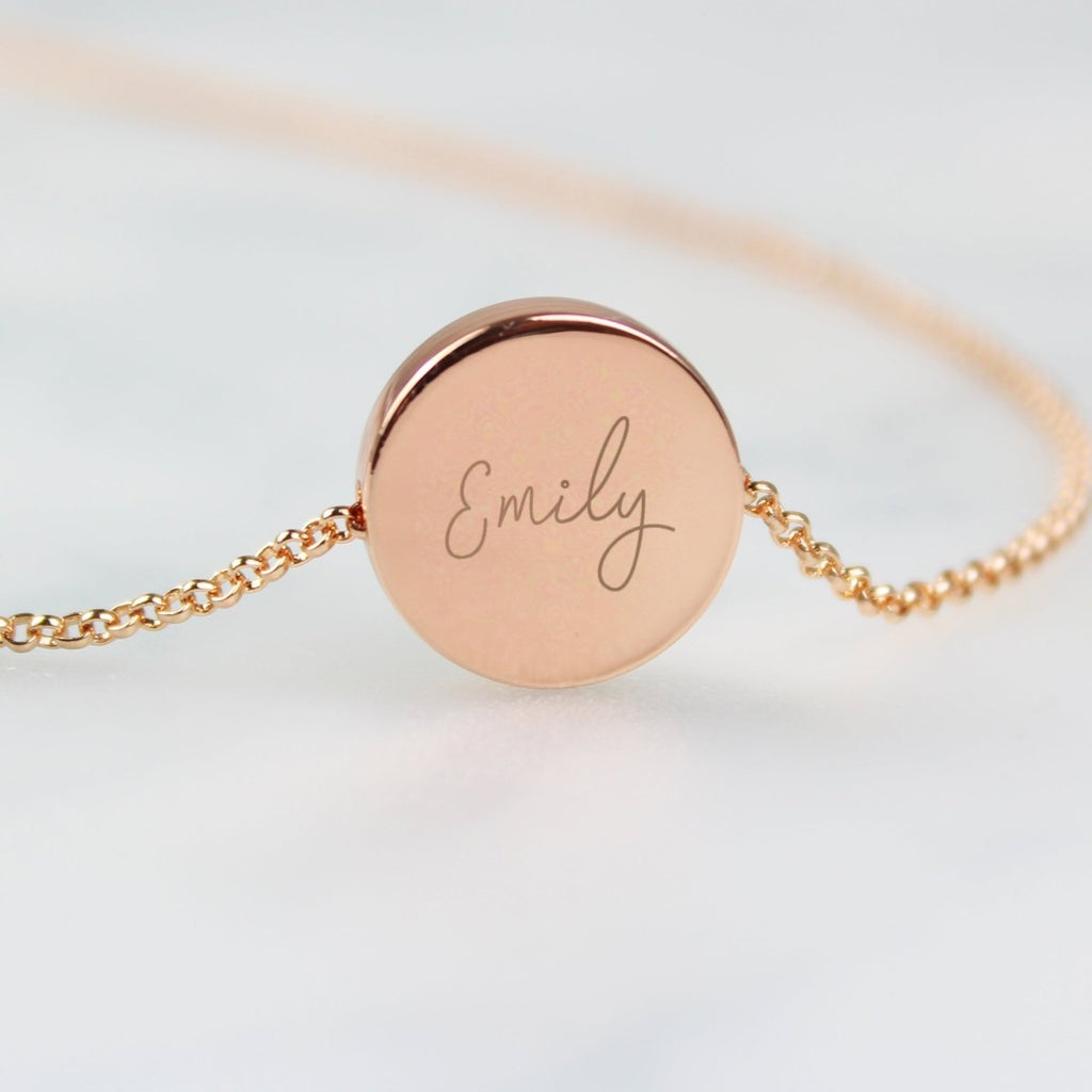 Personalised Bridesmaid Or Flowergirl Rose Gold Tone Necklace & Gift Box