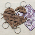 Personalised Bridesmaids Together Heart Jigsaw Keyring