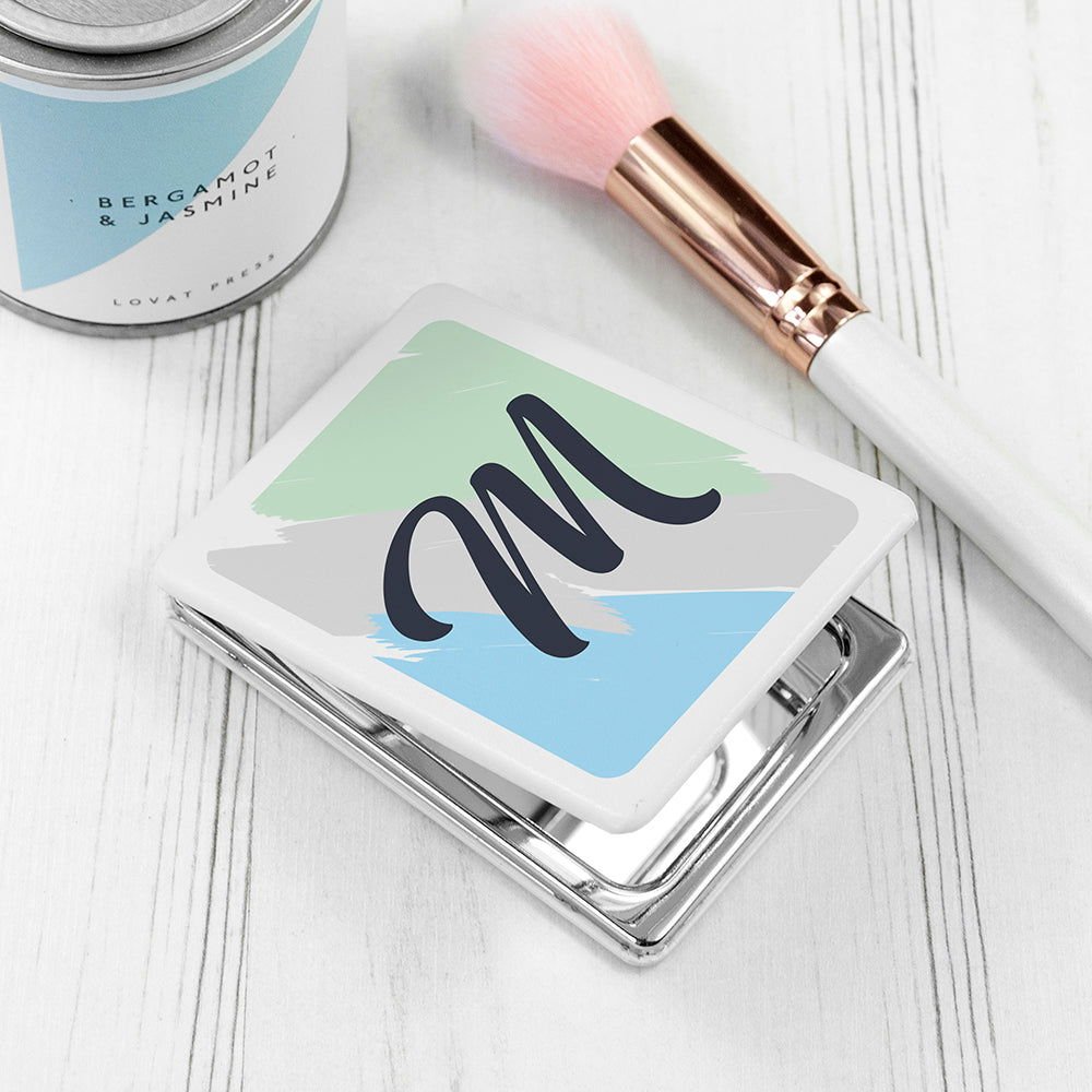 Personalised Brush Stroke Rectangle Compact Mirror - Dusk