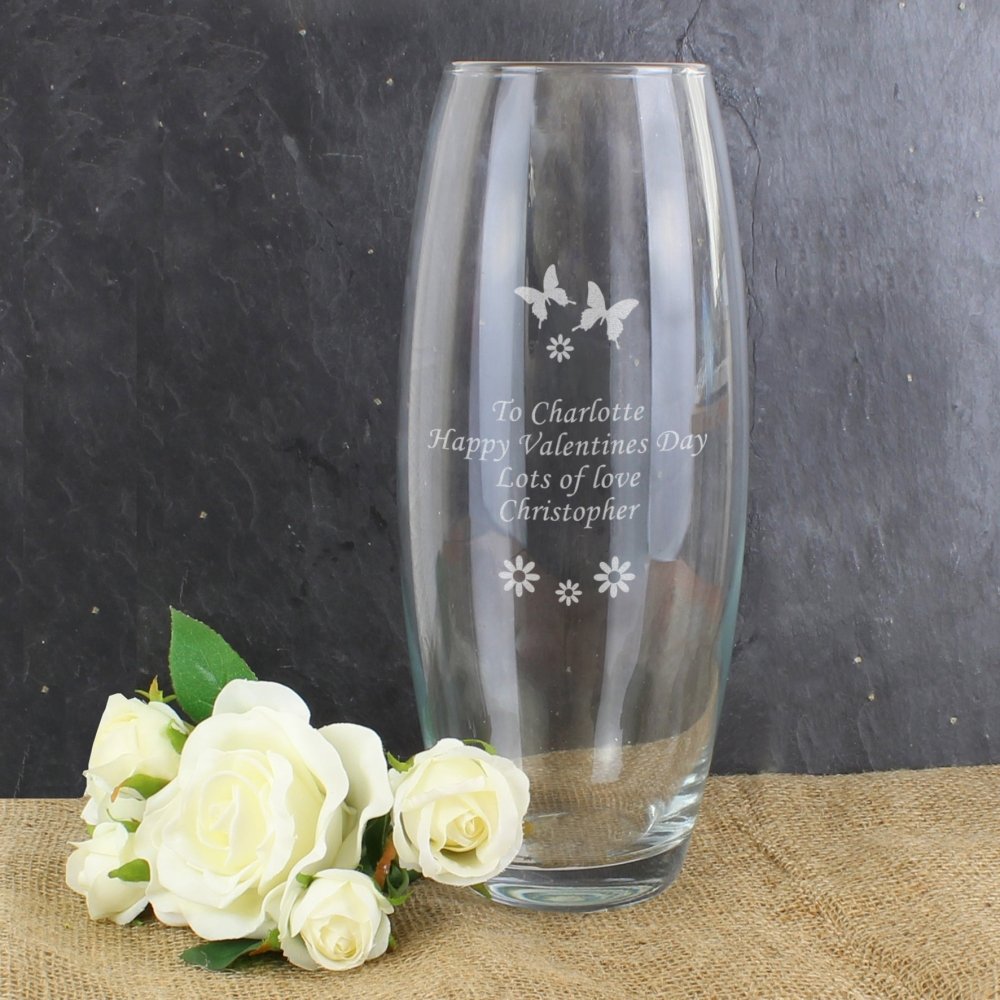 Personalised Butterflies And Flowers Bullet Vase
