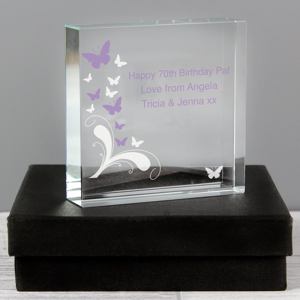 Personalised Butterflies Large Crystal Token