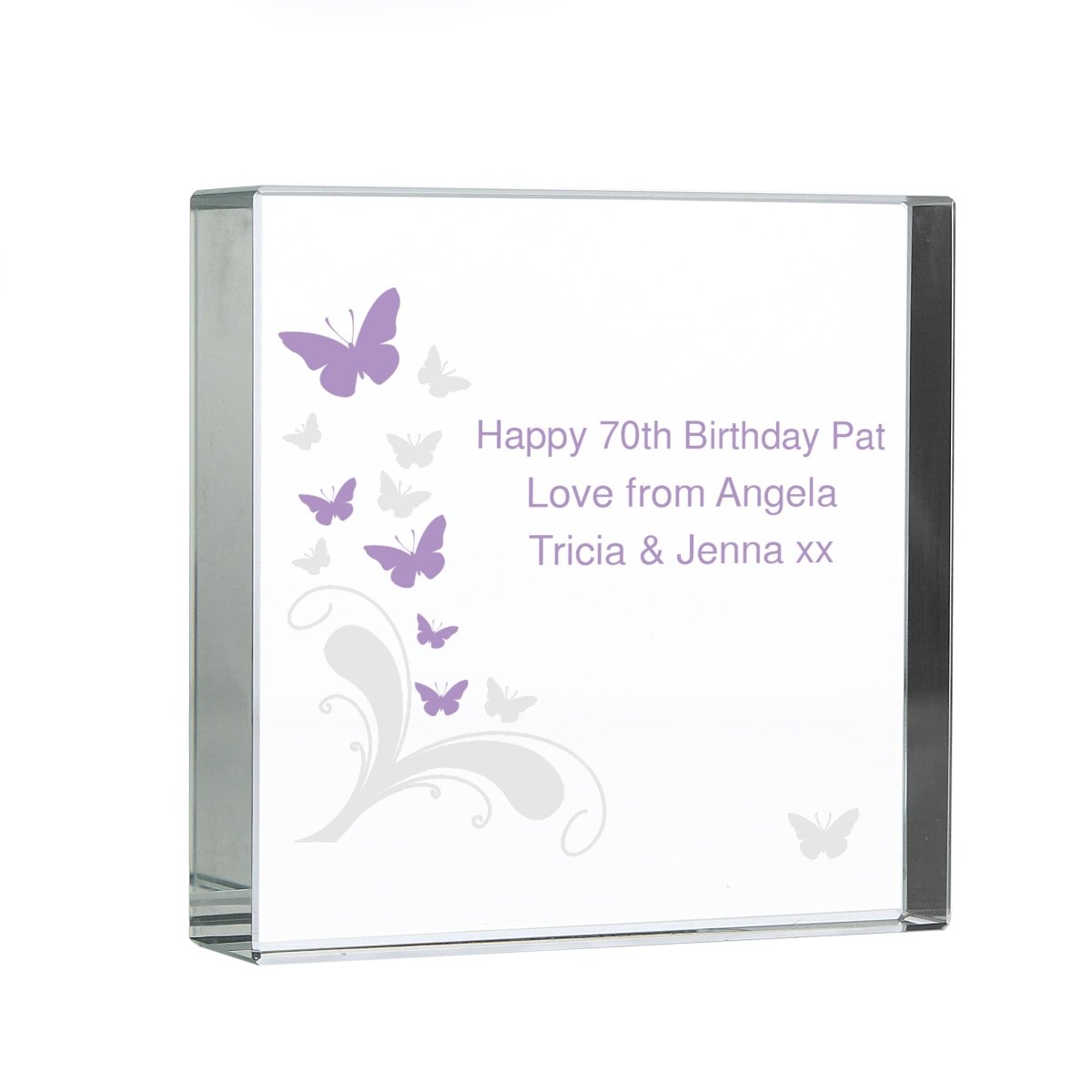 Personalised Butterflies Large Crystal Token