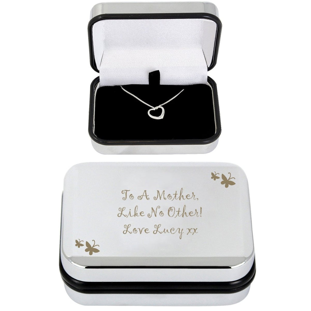 Personalised Butterfly Heart Necklace And Box