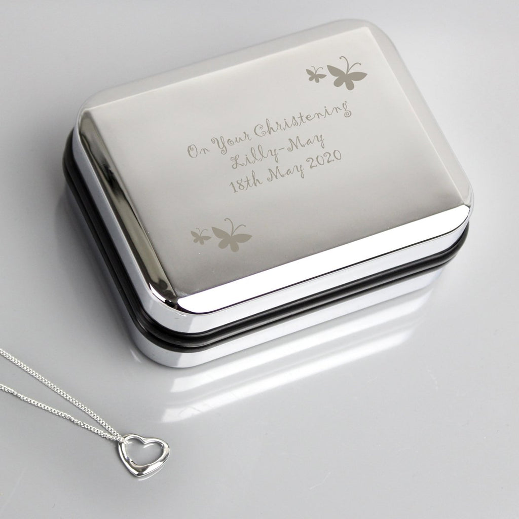 Personalised Butterfly Heart Necklace And Box