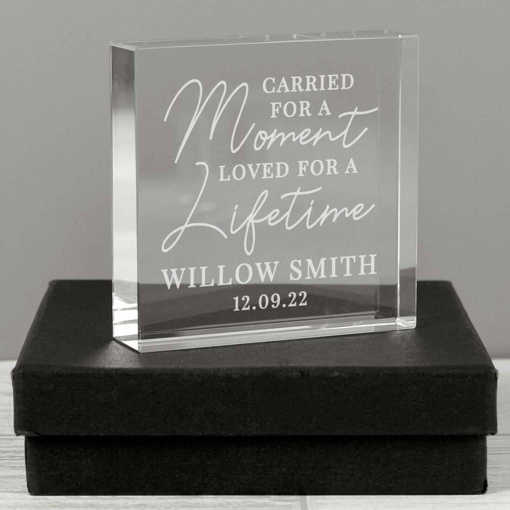 Personalised Carried For A Moment Crystal Token