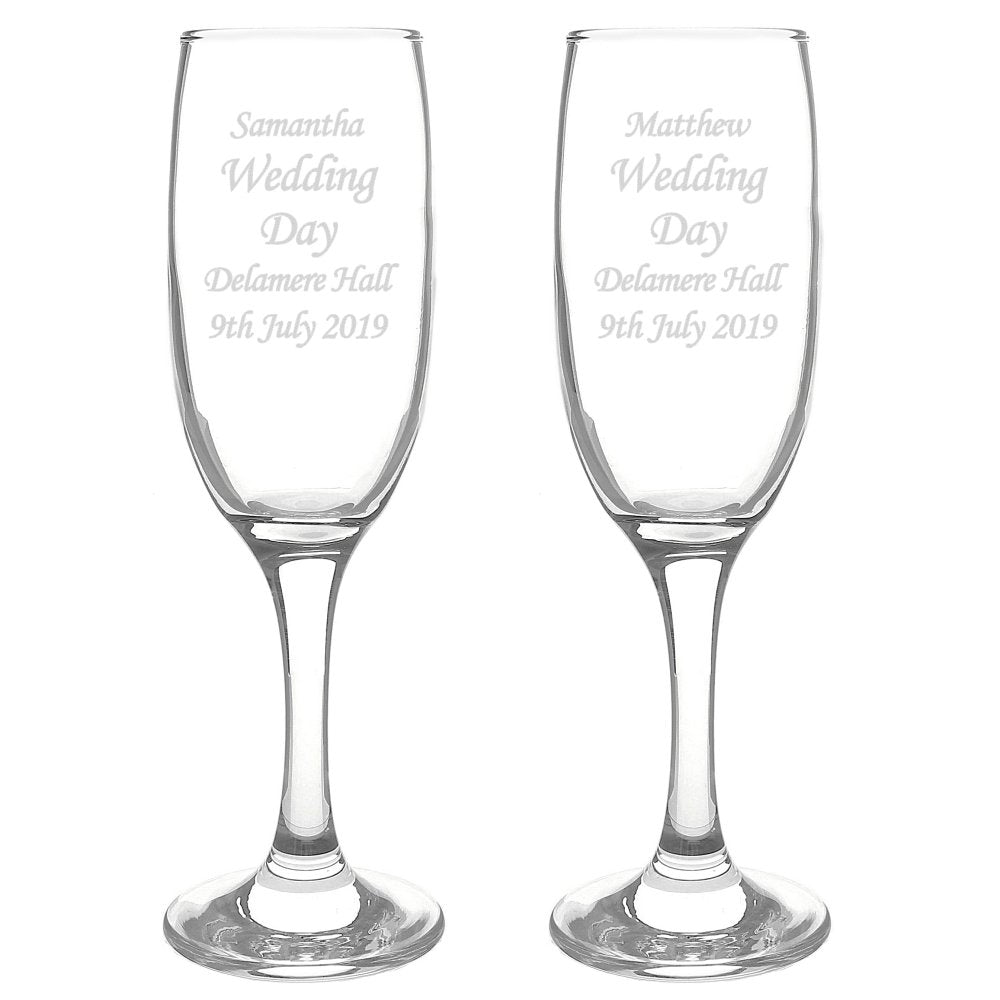 Personalised Celebration Pair Of Flutes