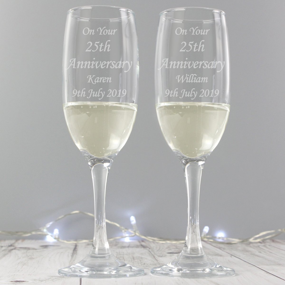 Personalised Celebration Pair Of Flutes With Gift Box