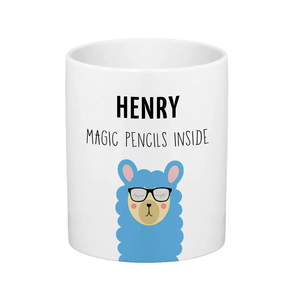 Personalised Personalised Ceramic Kids Pencil Pot - Llama Icon