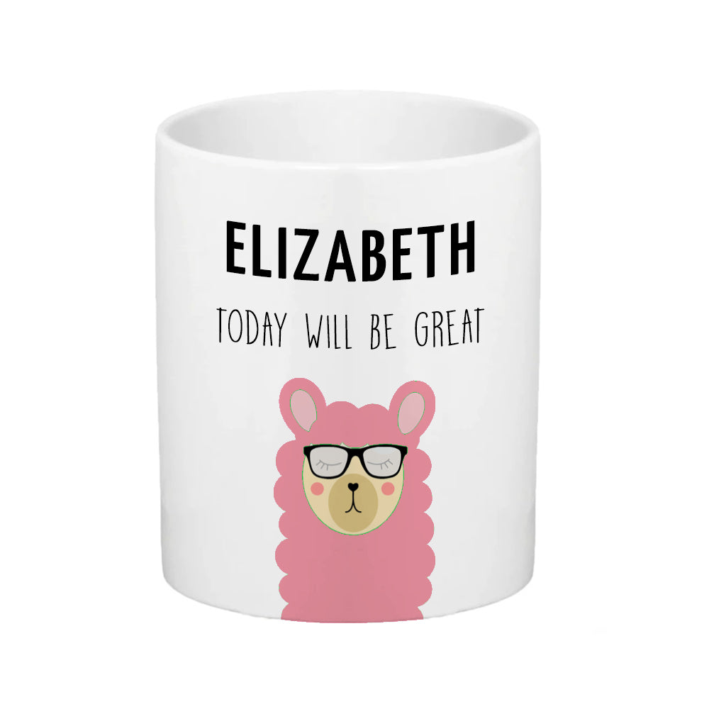 Personalised Personalised Ceramic Kids Pencil Pot - Llama Icon