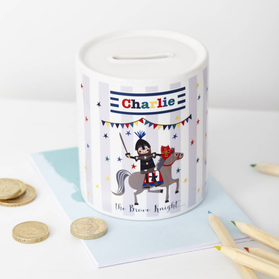 Personalised Personalised Children's Brave Knight Money Box