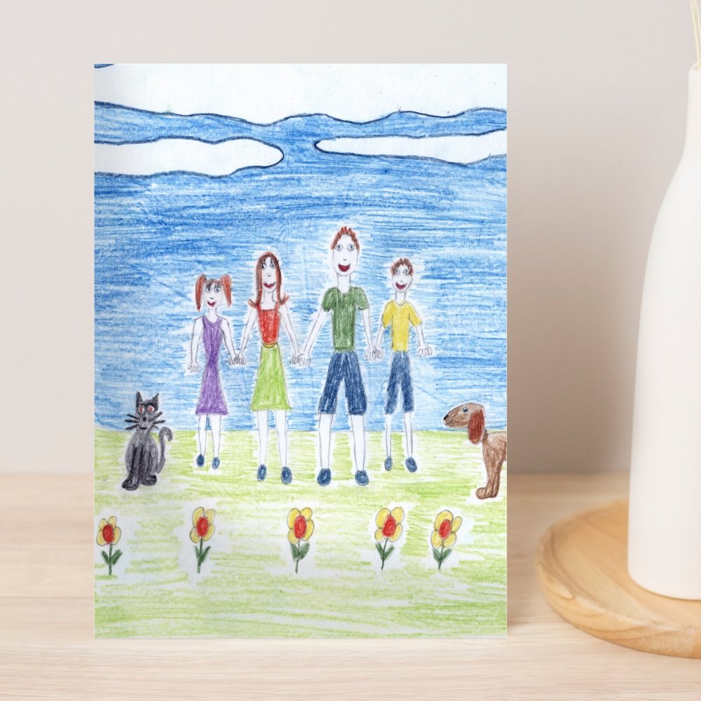 Personalised Childrens Drawing Photo Upload Card
