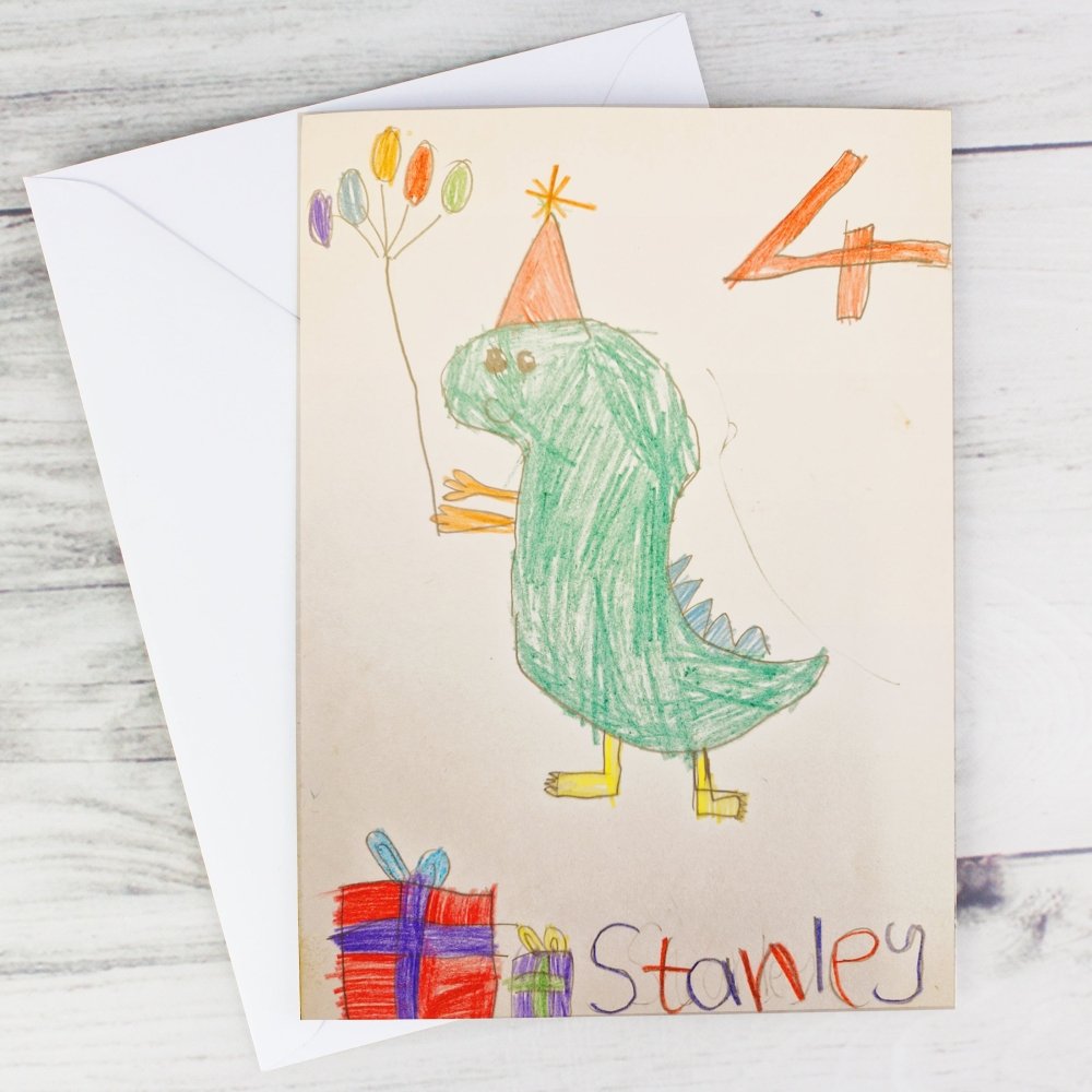 Personalised Childrens Drawing Photo Upload Card