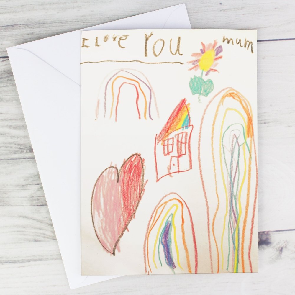 Personalised Childrens Drawing Photo Upload Card
