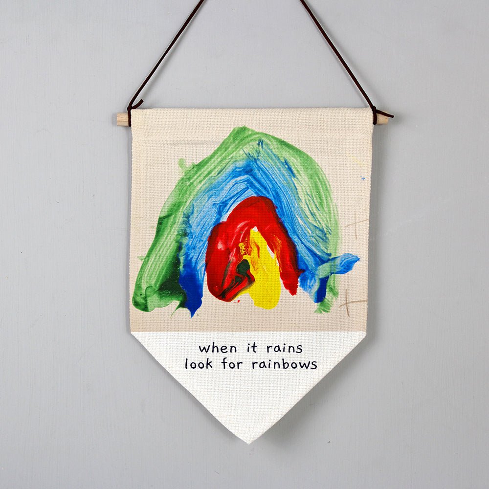 Personalised Childrens Drawing Photo Upload Hanging Banner