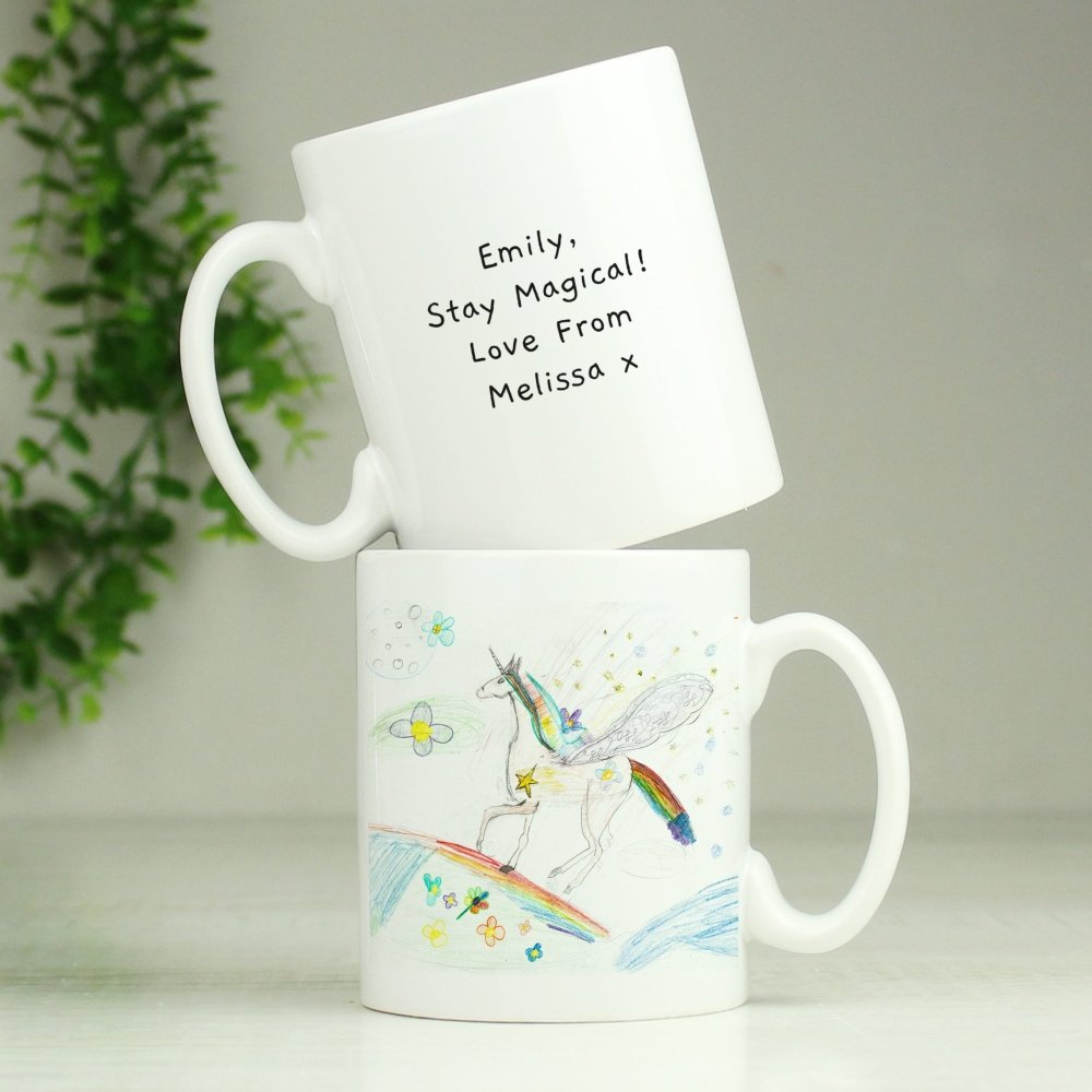 Personalised Childrens Drawing Photo Upload Mug - Perfect For Father's Day