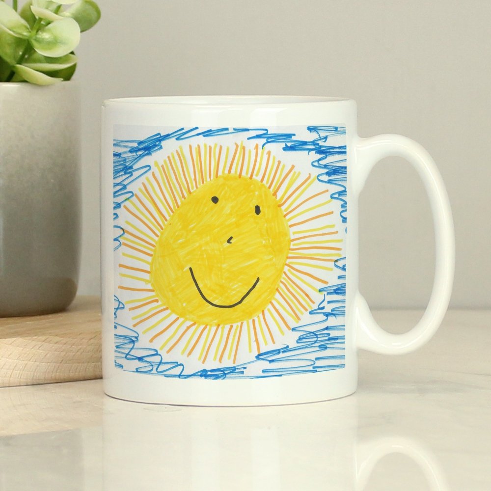 Personalised Childrens Drawing Photo Upload Mug - Perfect For Father's Day