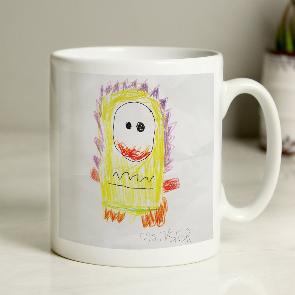 Personalised Childrens Drawing Photo Upload Mug - Perfect For Father's Day