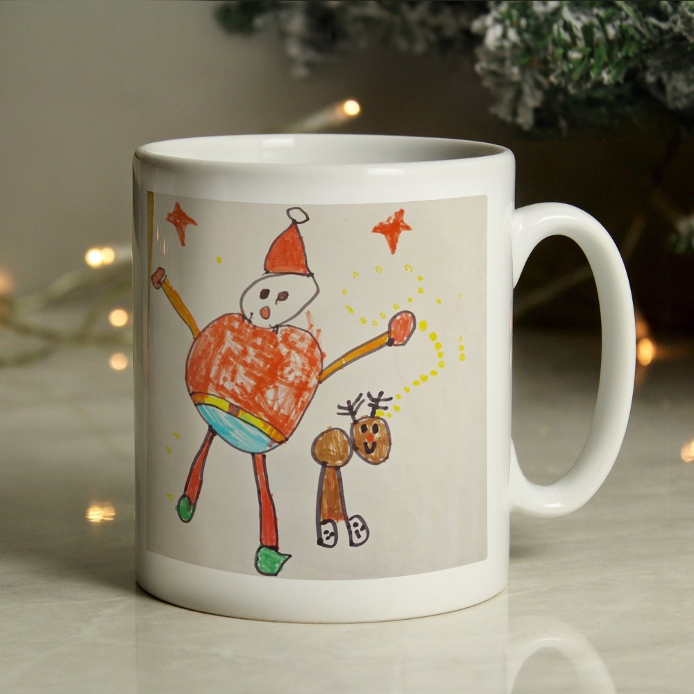 Personalised Childrens Drawing Photo Upload Mug - Perfect For Father's Day