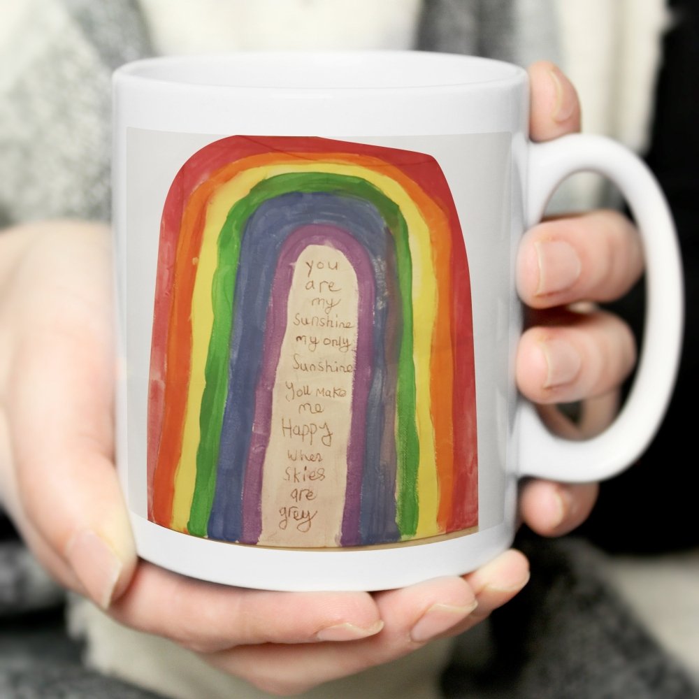 Personalised Childrens Drawing Photo Upload Mug - Perfect For Father's Day
