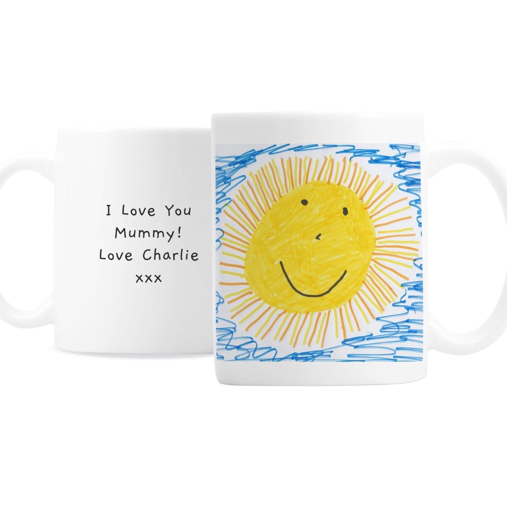 Personalised Childrens Drawing Photo Upload Mug - Perfect For Father's Day