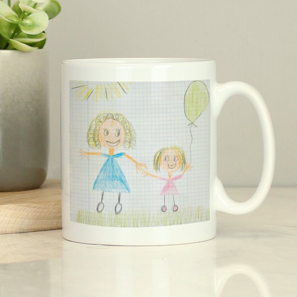 Personalised Childrens Drawing Photo Upload Mug - Perfect For Father's Day