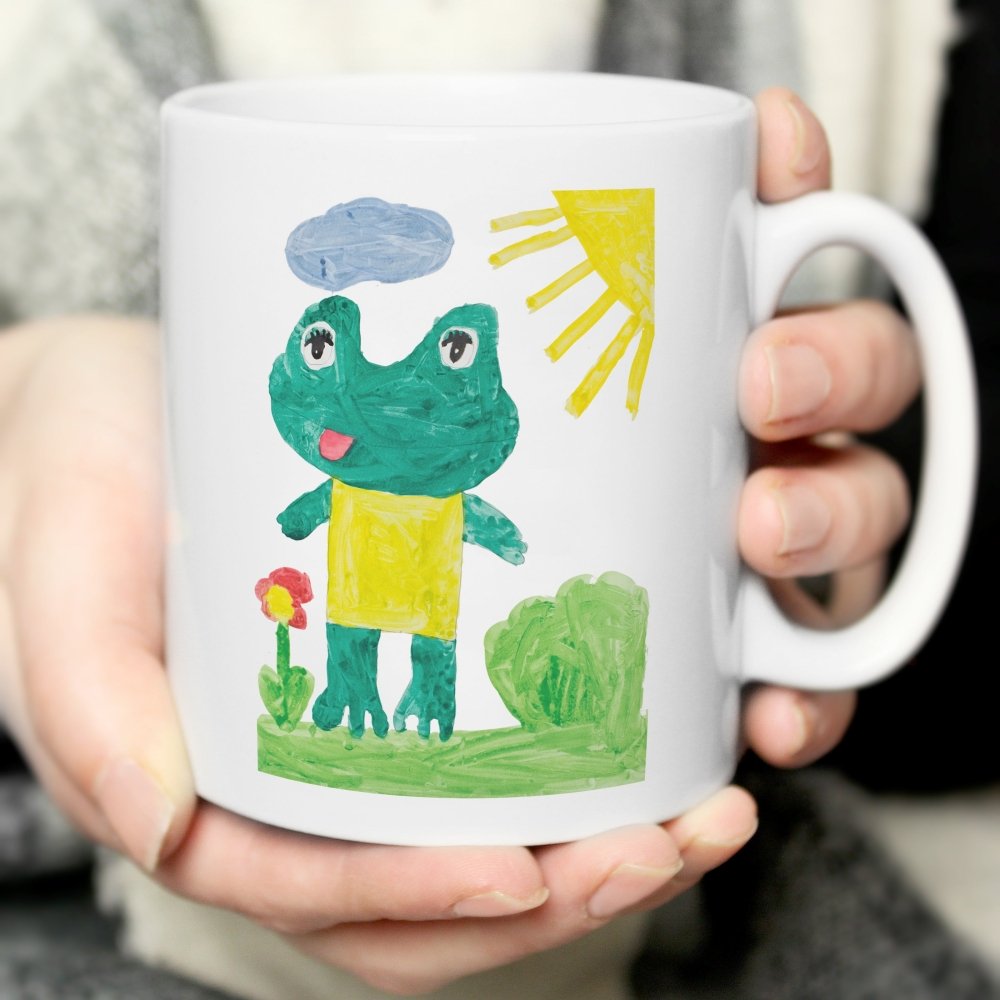 Personalised Childrens Drawing Photo Upload Mug - Perfect For Father's Day