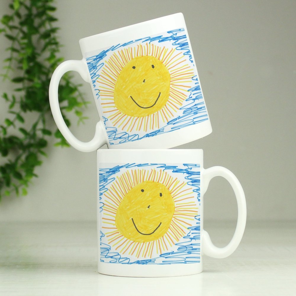 Personalised Childrens Drawing Photo Upload Mug - Perfect For Father's Day