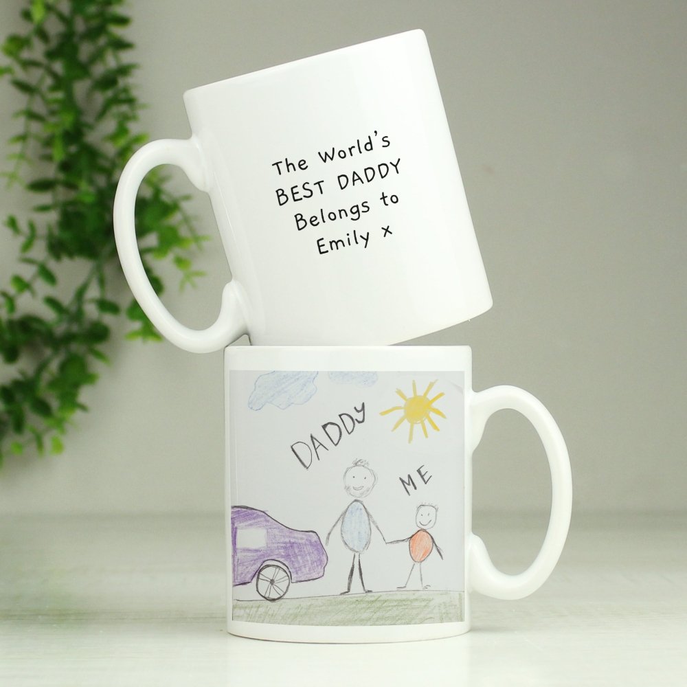 Personalised Childrens Drawing Photo Upload Mug - Perfect For Father's Day