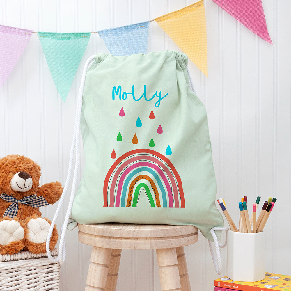 Personalised Personalised Children's Rainbow PE Kit Bag