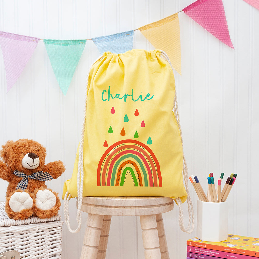 Personalised Personalised Children's Rainbow PE Kit Bag