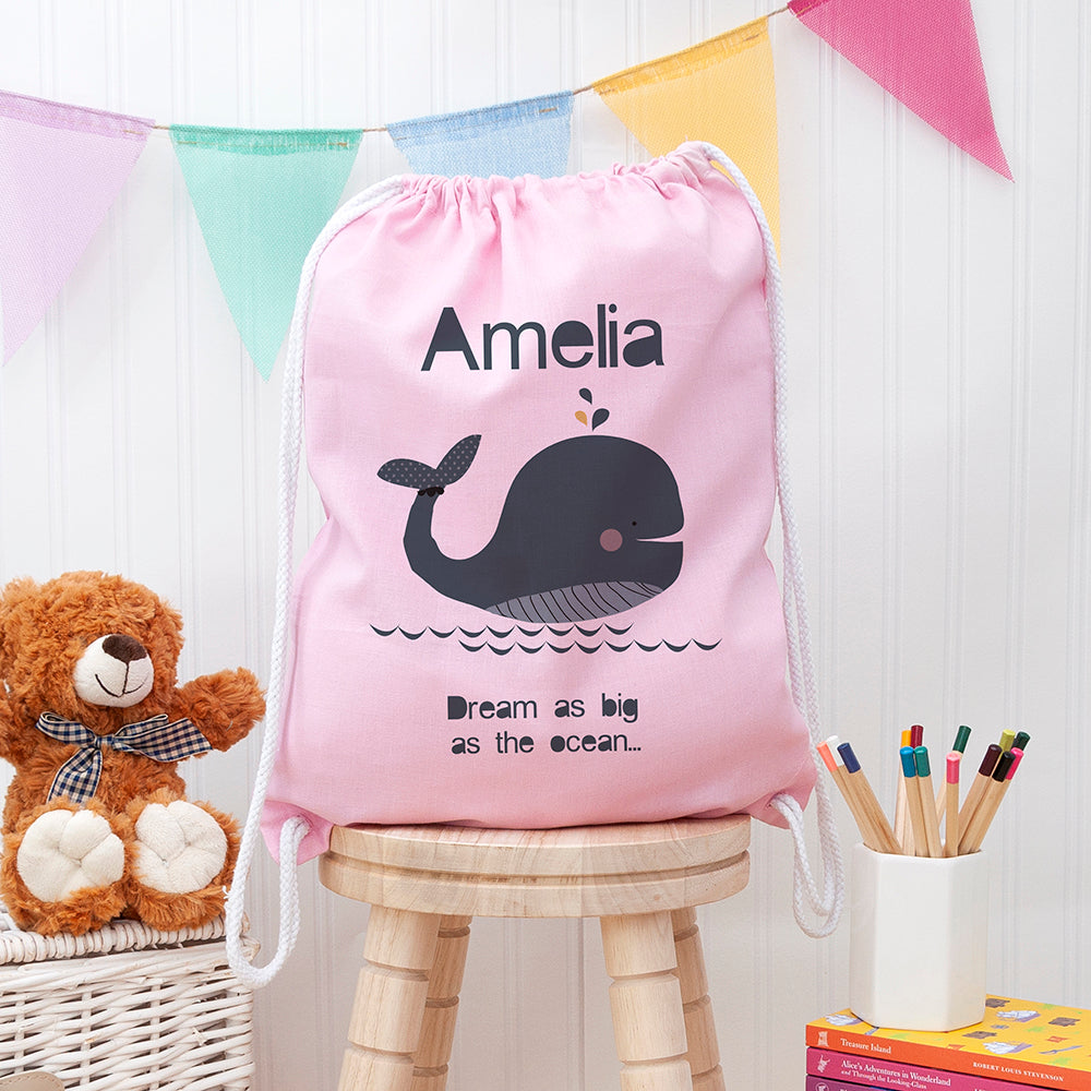 Personalised Personalised Children's Whale PE Kit Bag