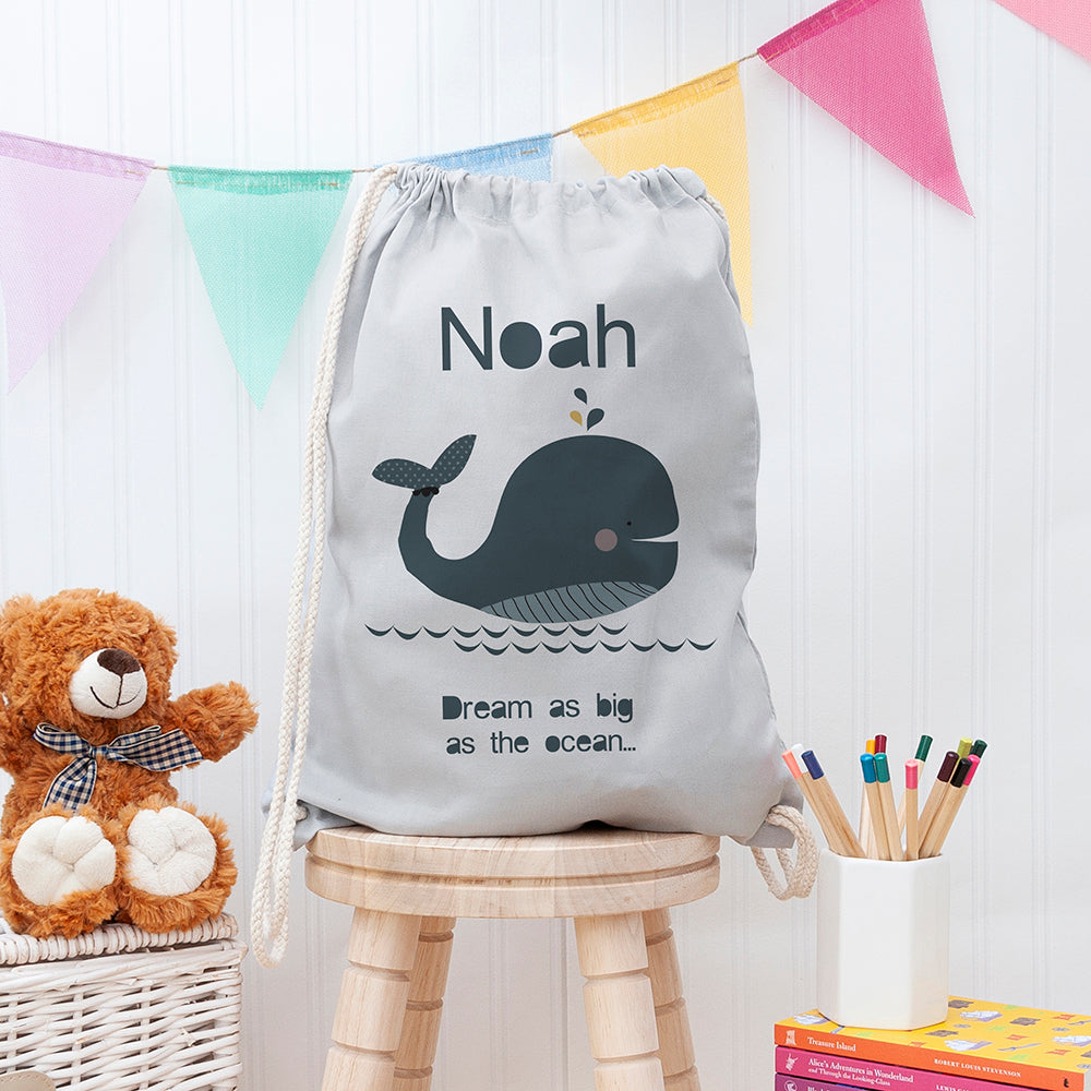 Personalised Personalised Children's Whale PE Kit Bag