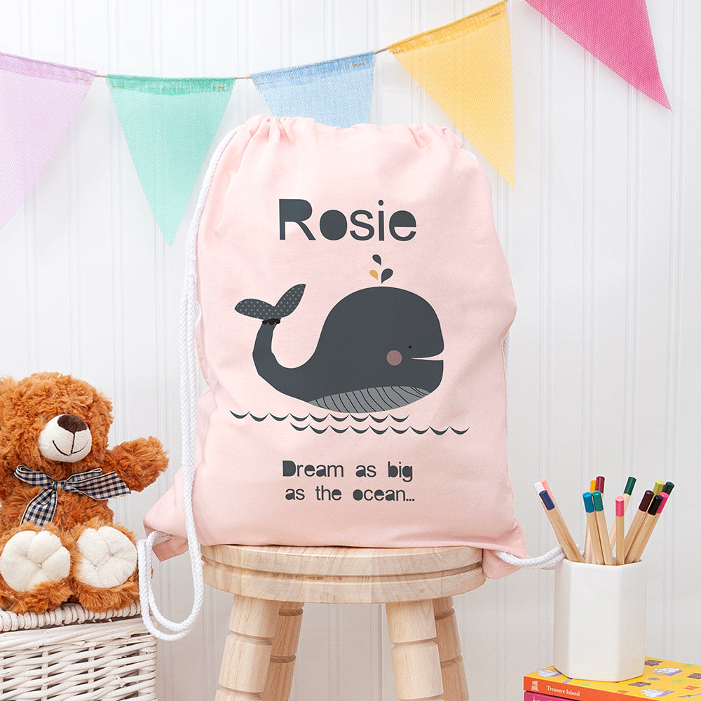 Personalised Personalised Children's Whale PE Kit Bag