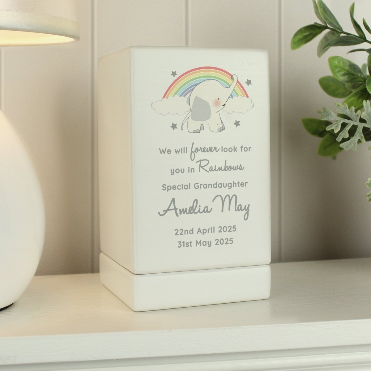 Personalised Child's Memorial Small Wooden Urn